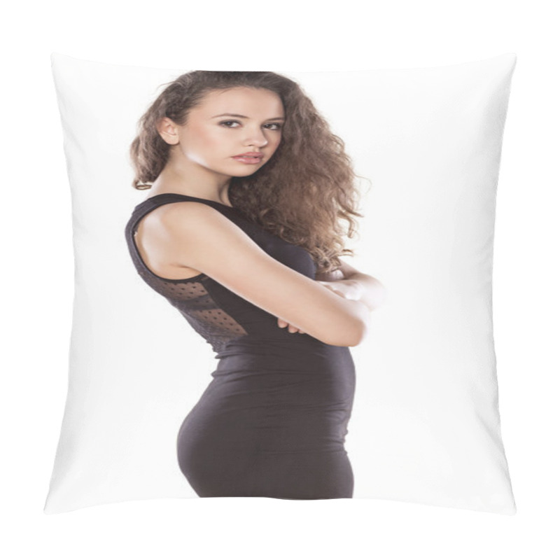 Personality  Girl In Black Dress Pillow Covers