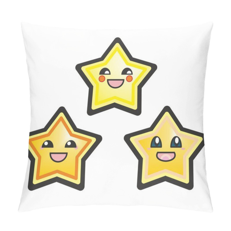 Personality  Japanese Manga Stars Hand Drawn Vector Illustration Isolated On White Background. Pillow Covers