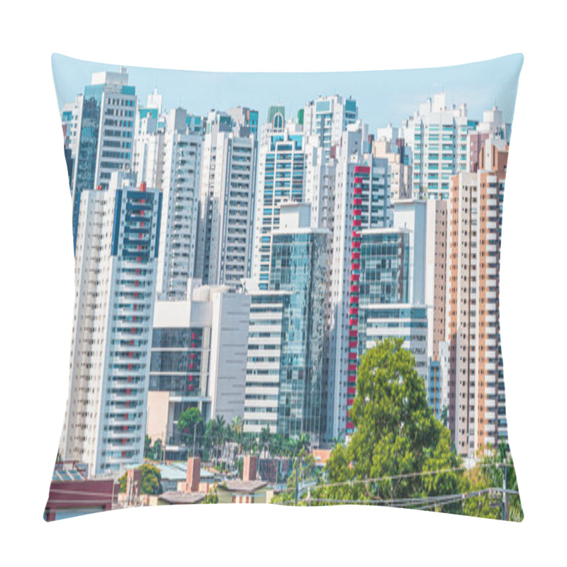 Personality  Cityscape Of Gleba Palhano Neighborhood At Londrina City, PR, Brazil. High Density Area Of Commercial And Residential Buildings. Brazilian City Known As Little London, In Honor To London City. Pillow Covers