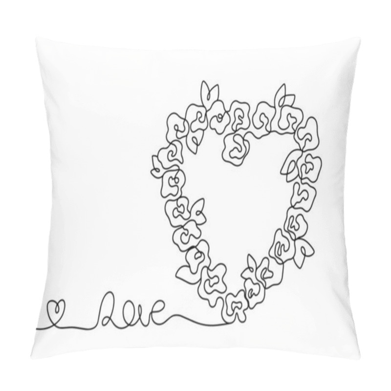 Personality   Heart Of Roses With An Inscription. Valentine's Day. Vector Illustration. Images Produced Without The Use Of Any Form Of AI Software At Any Stage.  Pillow Covers