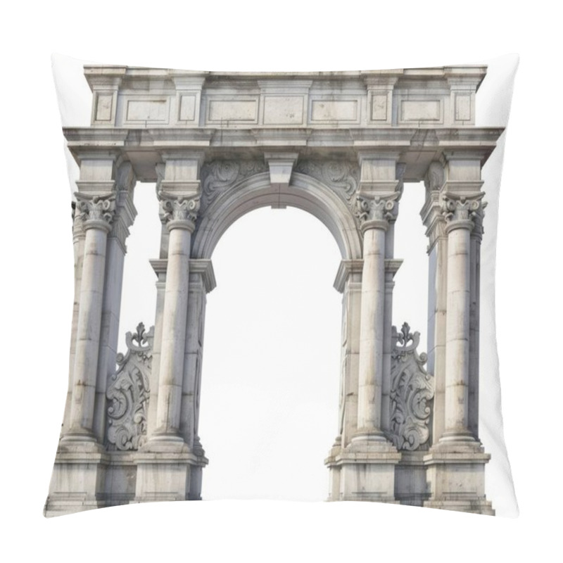 Personality  Elegant Stone Arch With Intricate Details, Featuring Classical Columns And Ornate Carvings, Exuding A Timeless Architectural Beauty. Pillow Covers