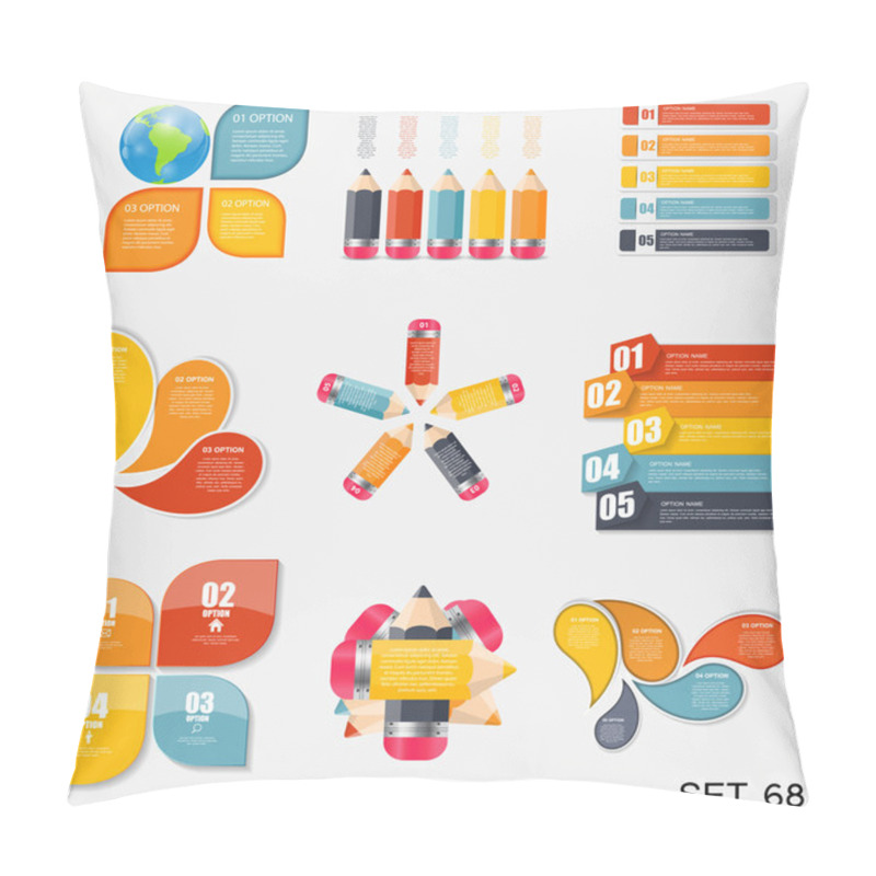 Personality  Collection Of Infographic Templates For Business Vector Illustration. Eps10 Pillow Covers