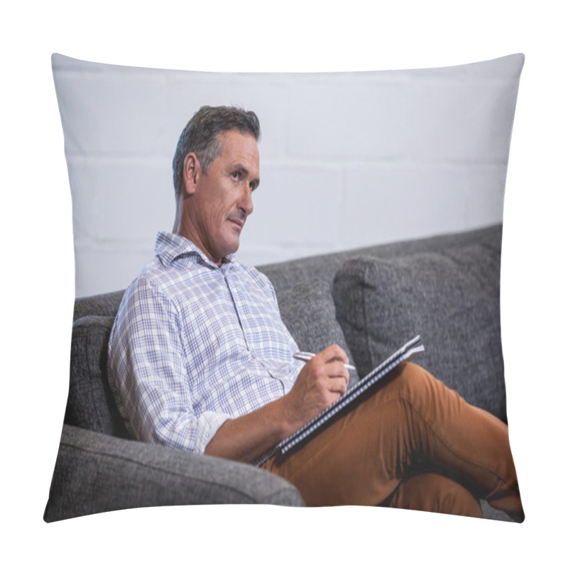 Personality  A Businessman Writing In A Notebook Pillow Covers