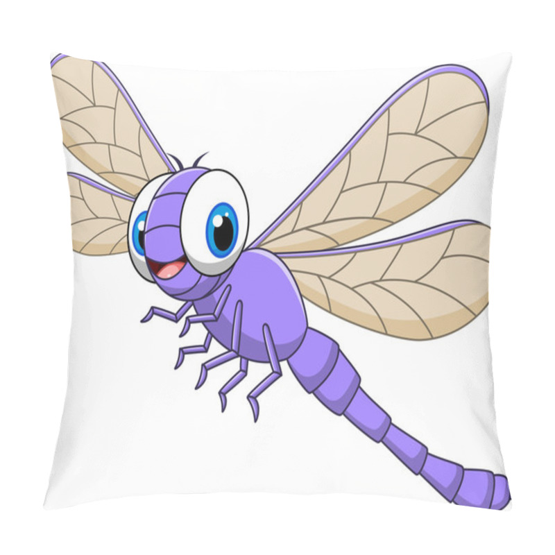 Personality  Cartoon Funny Dragonfly Isolated On White Background Pillow Covers