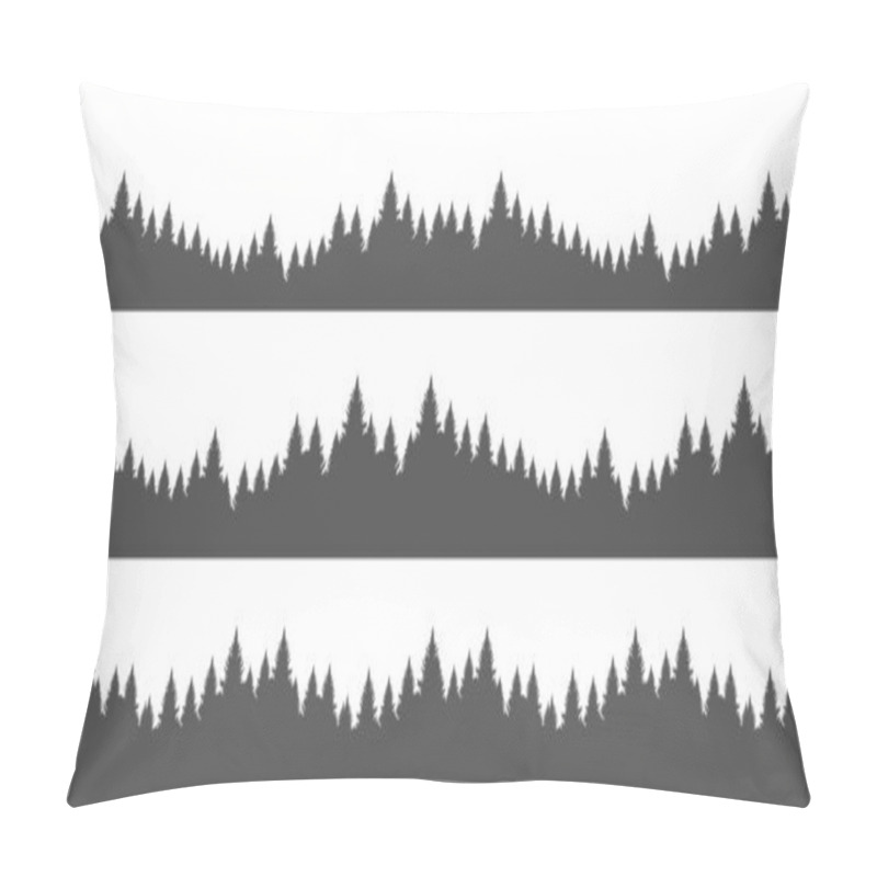 Personality  Vector Illustration: Set Of Three Seamless Pine Forest. Christmas Banner Template Pillow Covers