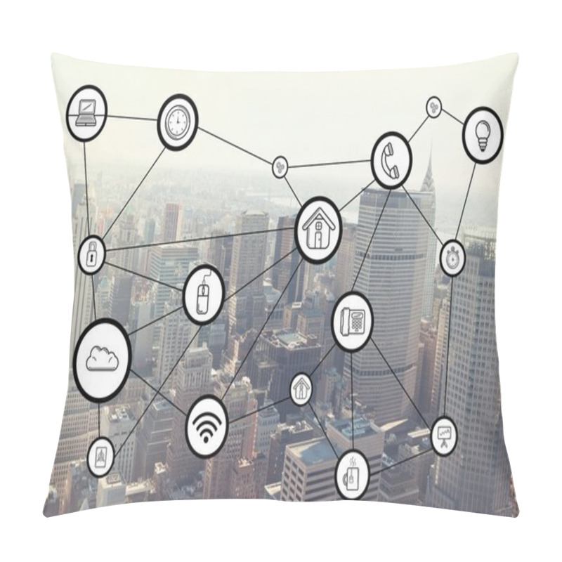 Personality  Communication Graphics And City  Pillow Covers