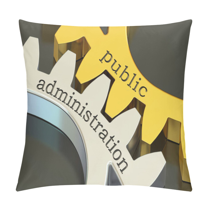 Personality  Public Administration Concept On The Gearwheels, 3D Rendering Pillow Covers