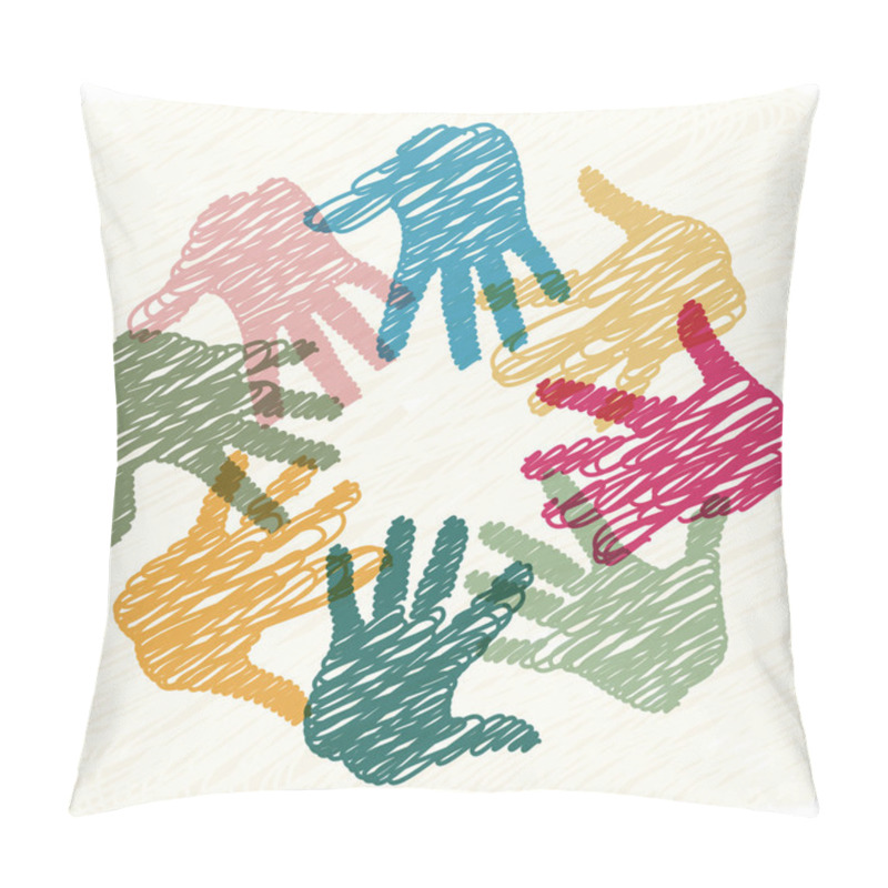 Personality  Teamwork Hands Pillow Covers