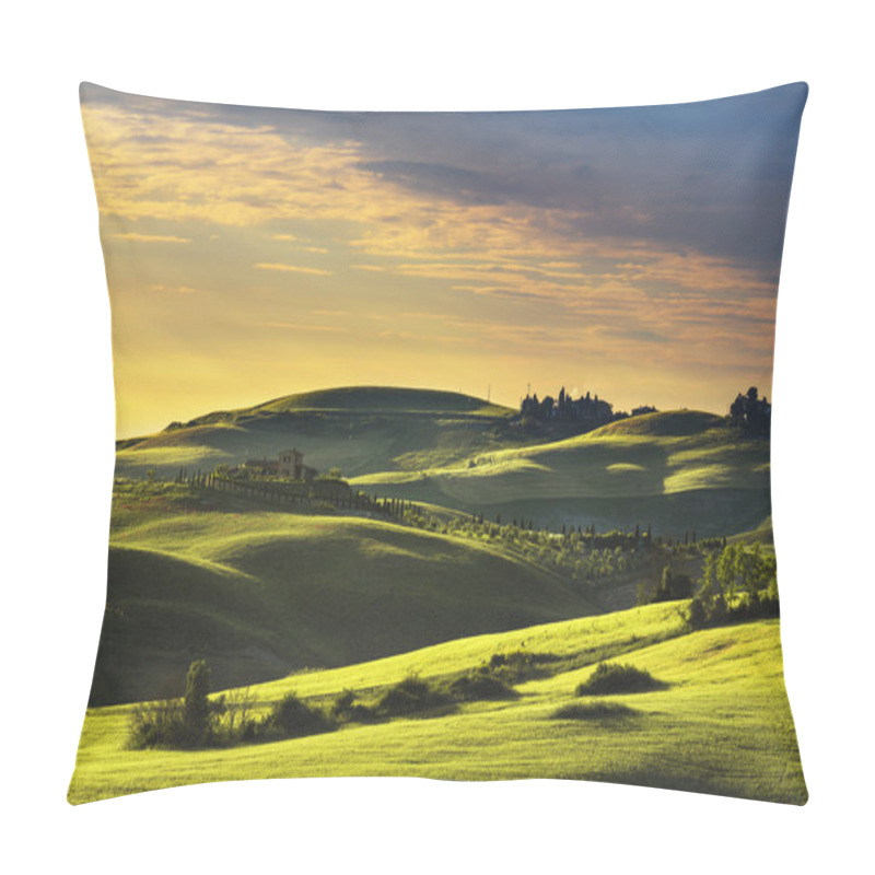 Personality  Tuscany Spring, Rolling Hills On Sunset. Pillow Covers