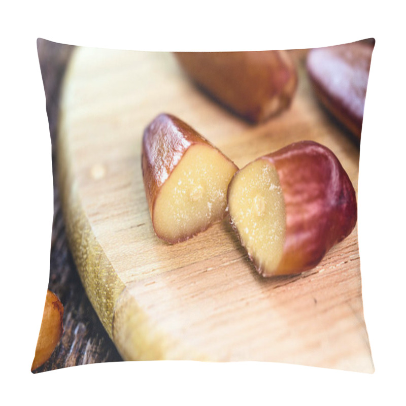 Personality  Details Of Pine Nuts Being Cooked, Without Shell. Typical Food For The June And Winter Parties In Brazil. Pillow Covers