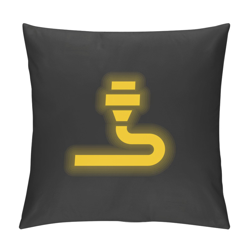 Personality  3d Printing Yellow Glowing Neon Icon Pillow Covers