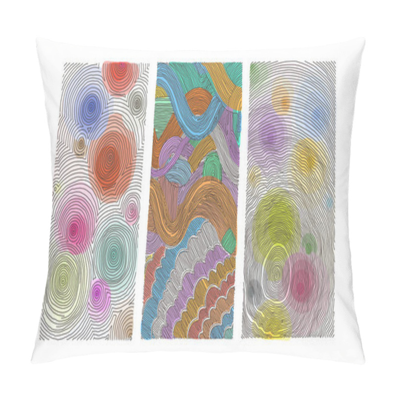 Personality  Vector Abstract Pattern, Curved Lines, Grunge Boho Background Pillow Covers