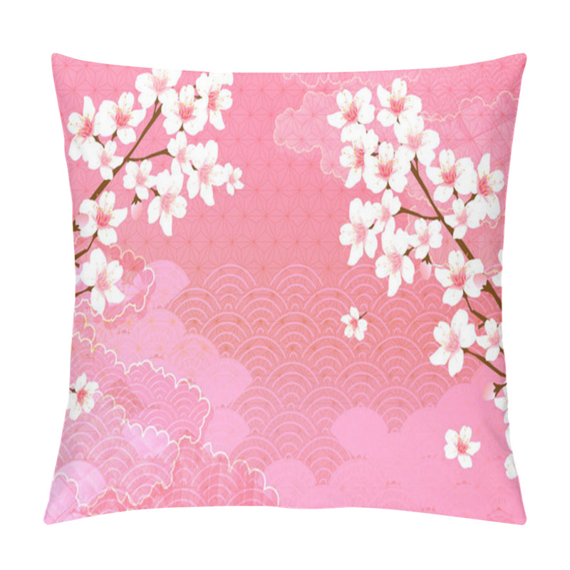 Personality  Japanese Pattern New Year's Card Cherry Blossom Background Pillow Covers