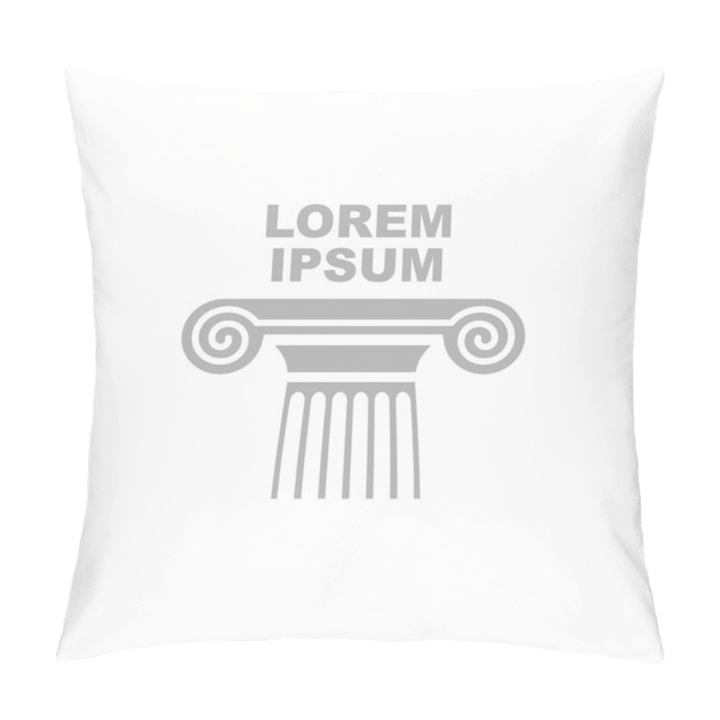 Personality  Greek Column Logo. Emblem Of Ancient Capital. Vector Illustratio Pillow Covers