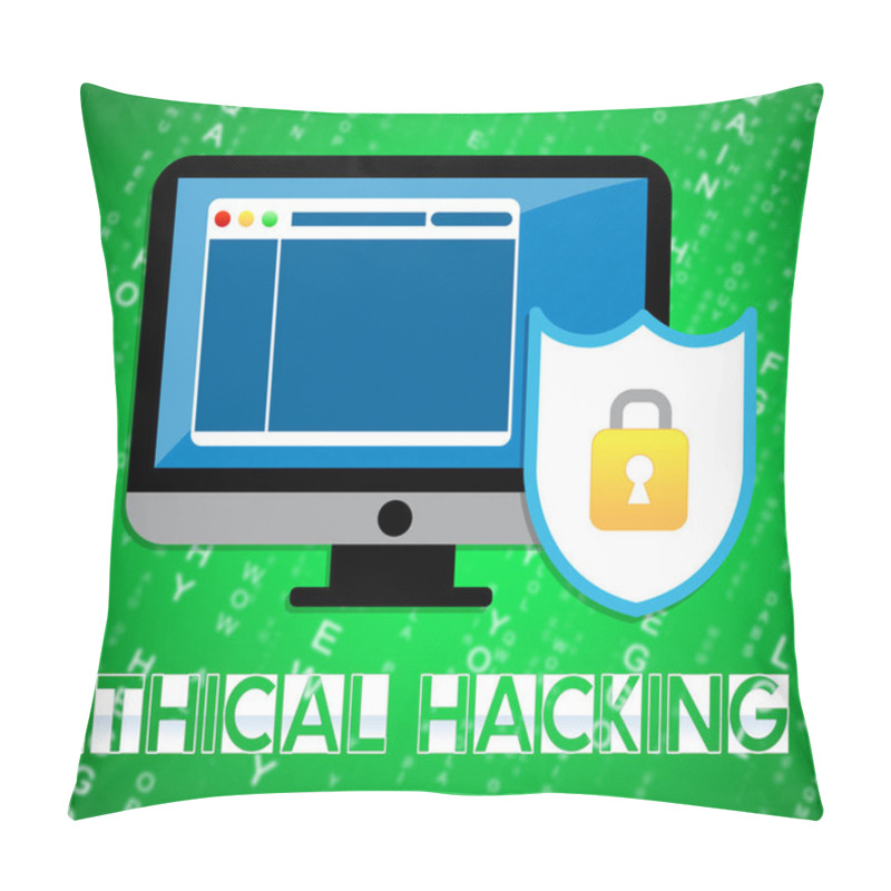 Personality  Ethical Hacking Data Breach Tracking 2d Illustration Shows Corporate Tracking To Stop Technology Threats Vulnerability And Exploits Pillow Covers