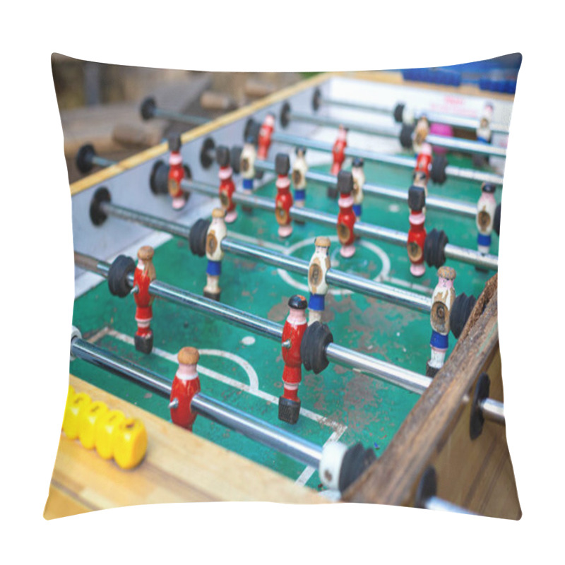 Personality  Old Tabletop Soccer Or Foosball Game. Pillow Covers