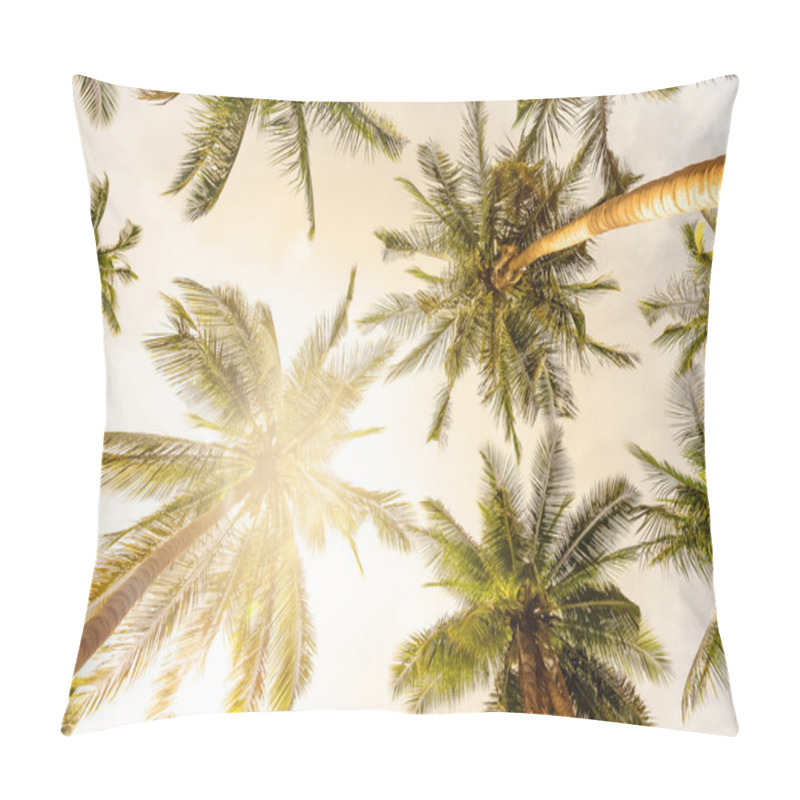 Personality  Coconut Palm Trees Perspective View Pillow Covers