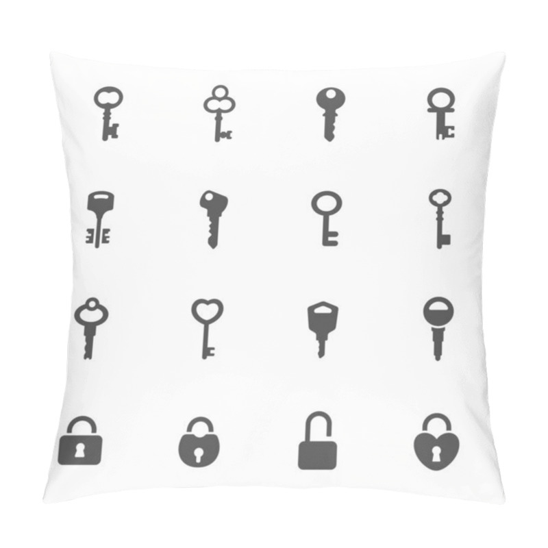 Personality  Key Icon Set Pillow Covers