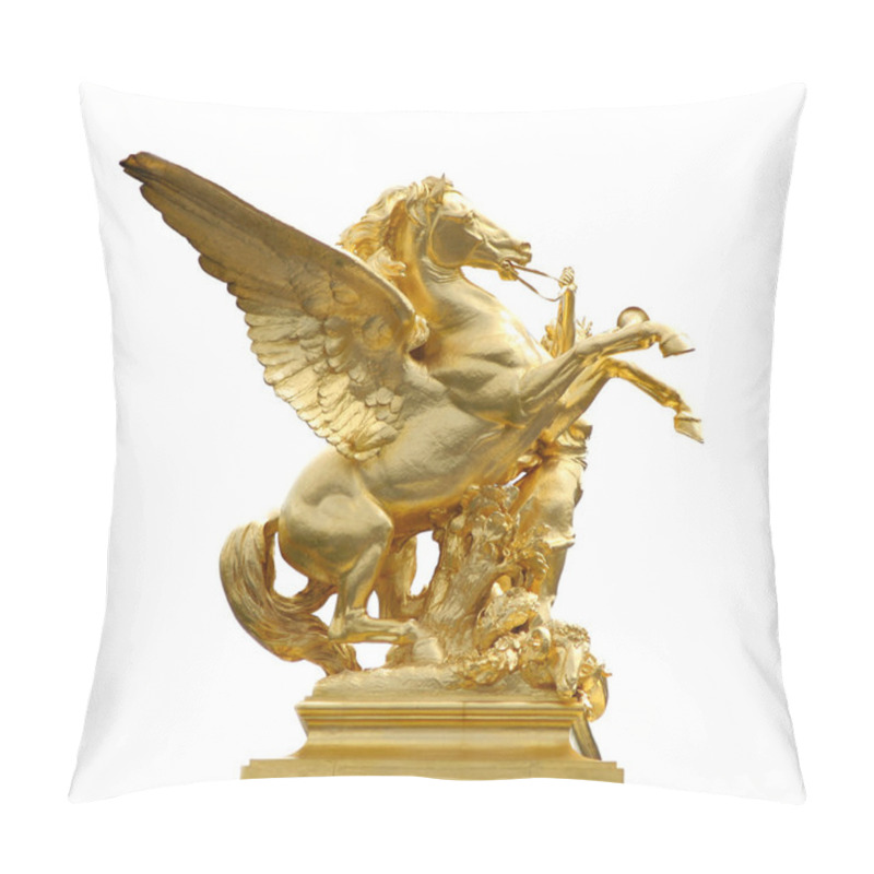 Personality  Golden Horse Statue On A Paris Bridge Pillow Covers