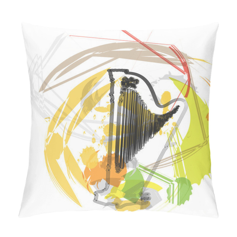 Personality  Abstract Harp Illustration Pillow Covers