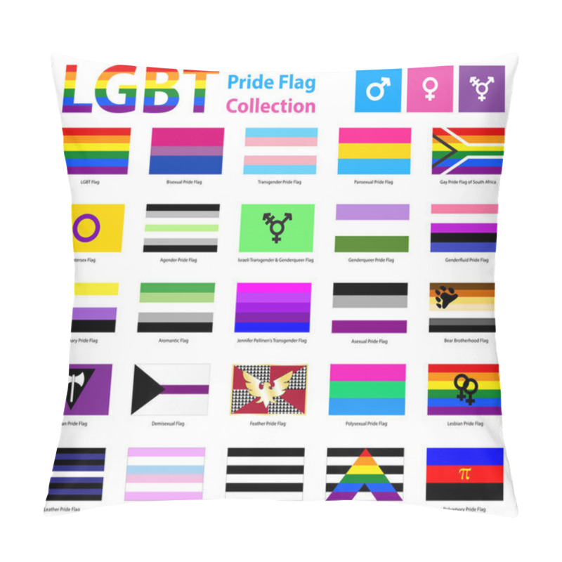 Personality  LGBT Official Pride Flag Collection (Lesbian Gay Bisexual And Transgender) Pillow Covers