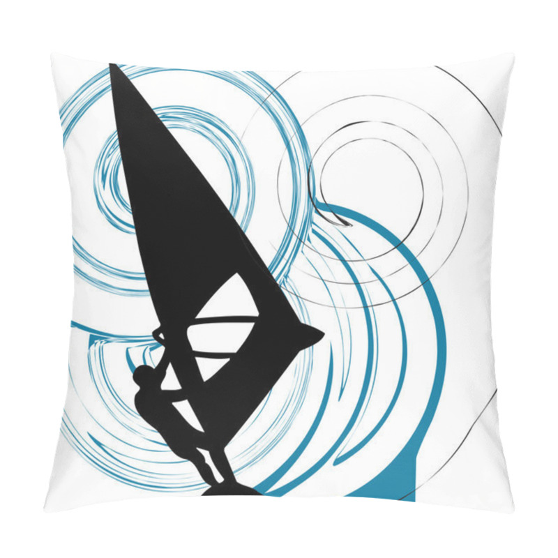 Personality  Windsurfing. Vector Illustration Pillow Covers