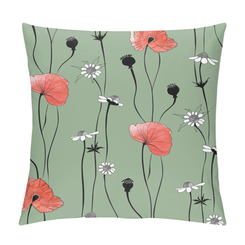 Personality  Pattern In The Form Of Poppies Pillow Covers