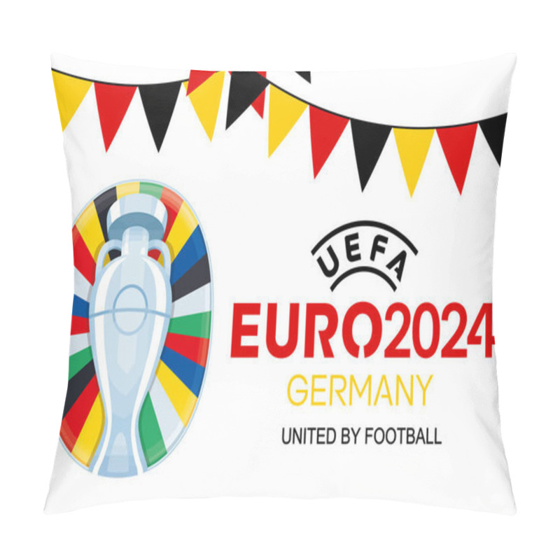 Personality  Kharkiv, Ukraine - August 5, 2023. UEFA Euro 2024 Vector Logo. European Football Tournament 2024 In Germany Pillow Covers