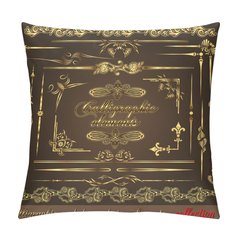 Personality  Gold Calligraphic Design Elements Vol2 Pillow Covers