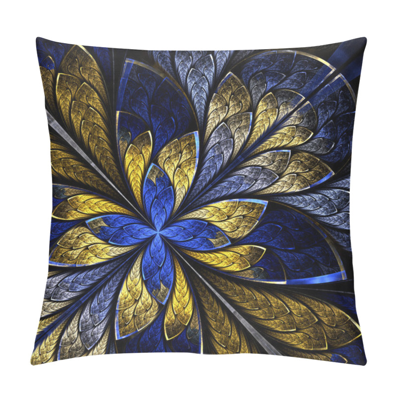 Personality  Beautiful Fractal As Flower Or  Butterfly In Stained Glass Windo Pillow Covers