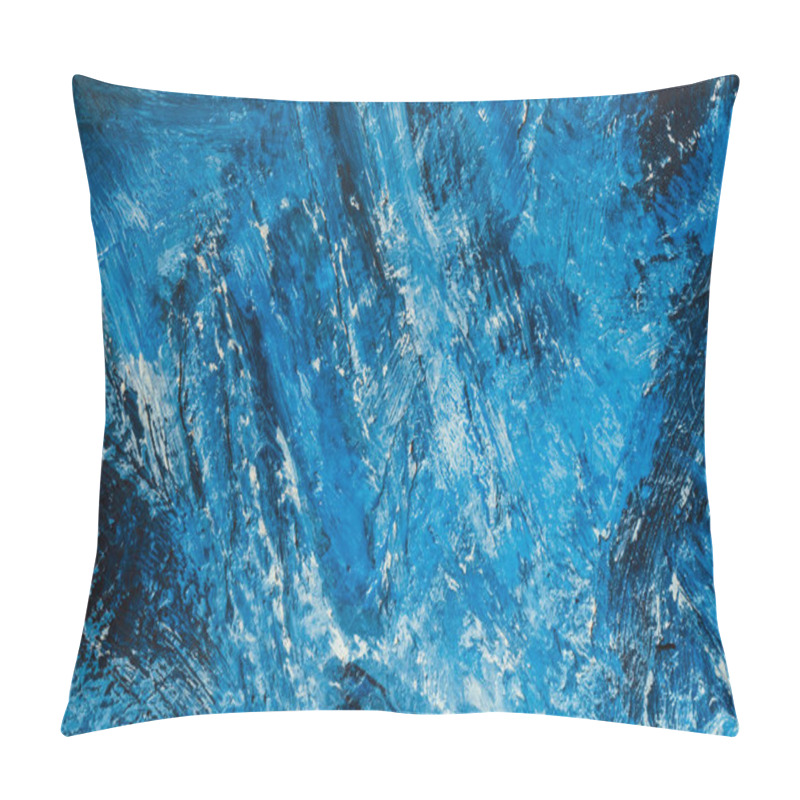 Personality  Abstract Blue Paint Strokes On The Background Pillow Covers