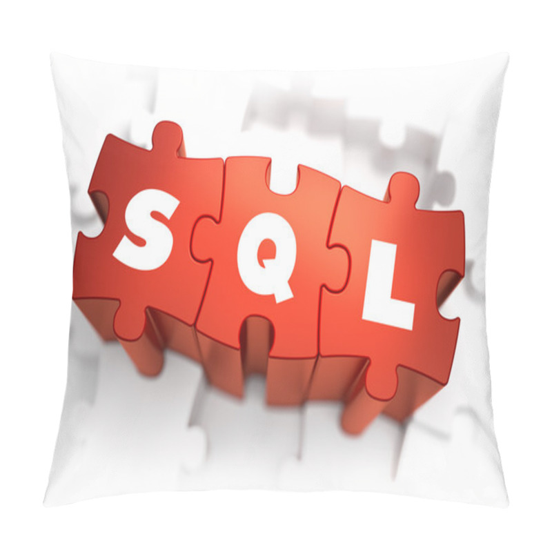 Personality  SQL - Text On Red Puzzles. Pillow Covers