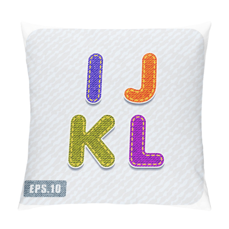 Personality  Denim Uppercase Letters I, J, K, L Pillow Covers