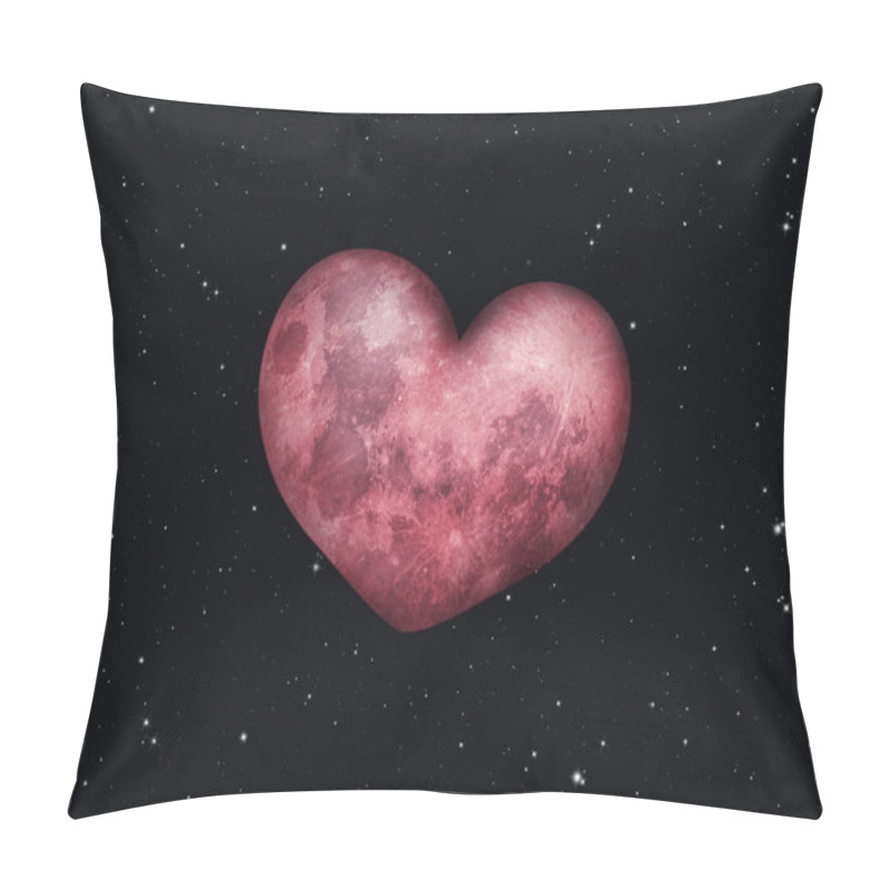 Personality  Red Heart Shaped Moon On Starry Dark Sky Pillow Covers