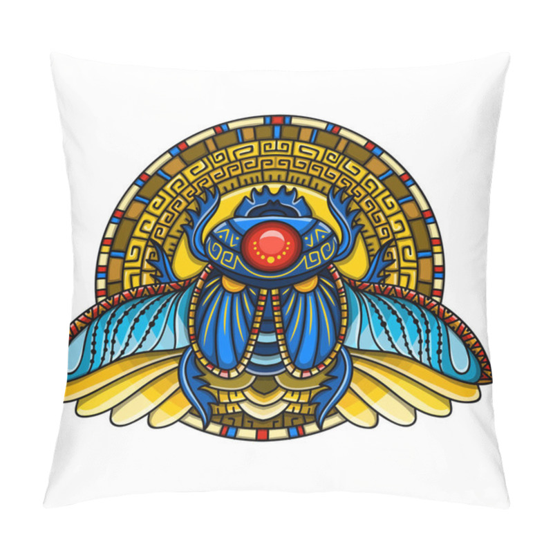 Personality  Egyptian Scarab Symbol Of Pharaoh, Gods Ra, Sun. Mythology T-shi Pillow Covers