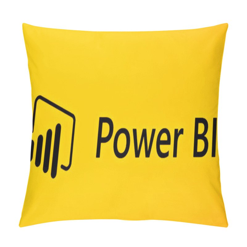 Personality  Editorial Photo On Microsoft Power BI Theme.  Illustrative Photo For News About The Microsoft Power BI - A Business Analytics Service Pillow Covers