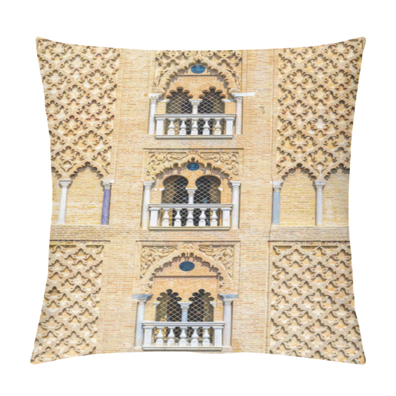 Personality  Detail from the south side of the Giralda Tower, Seville, Spain. pillow covers