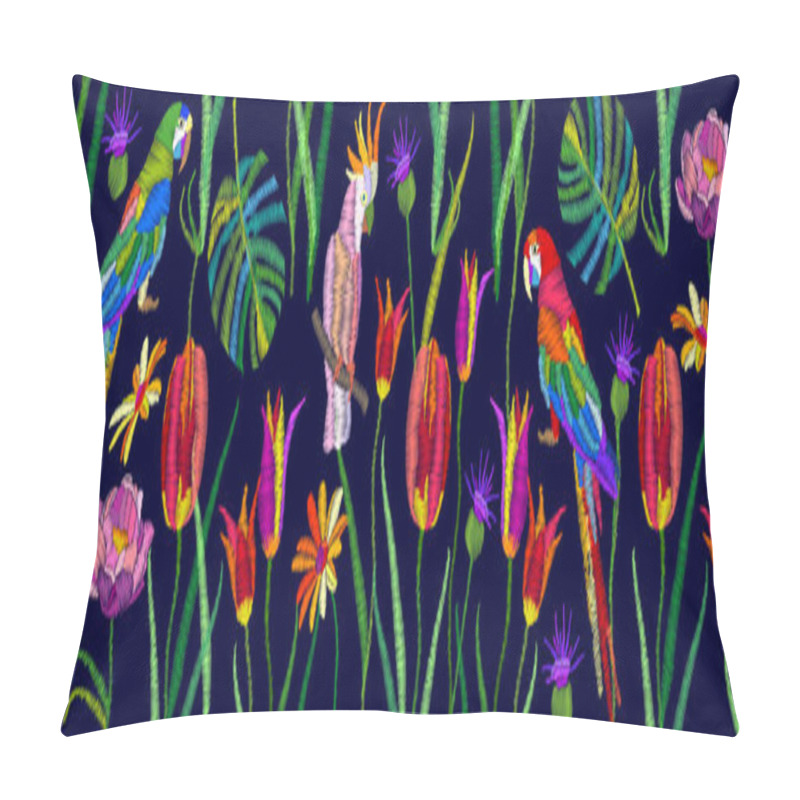 Personality  Parrots And Flowers.  Pillow Covers