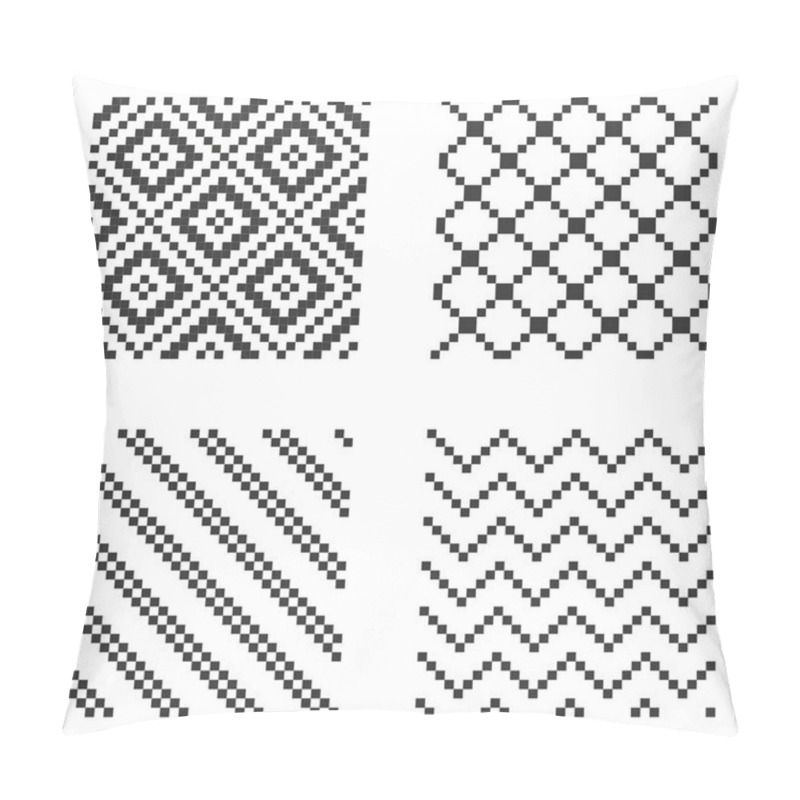 Personality  Pixel Seamless Pattern Set. Vector Pillow Covers