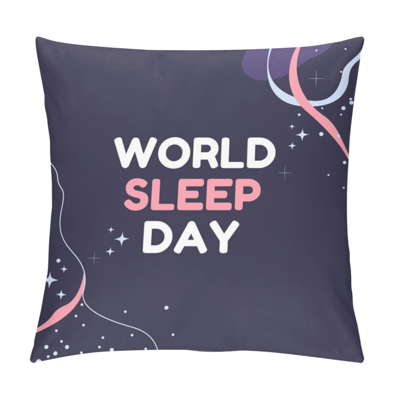 Personality  World Sleep Day Vector Postcard Or Banner. An Annual International Event For The Fight Against Insomnia And Mental Health Care. Pillow Covers