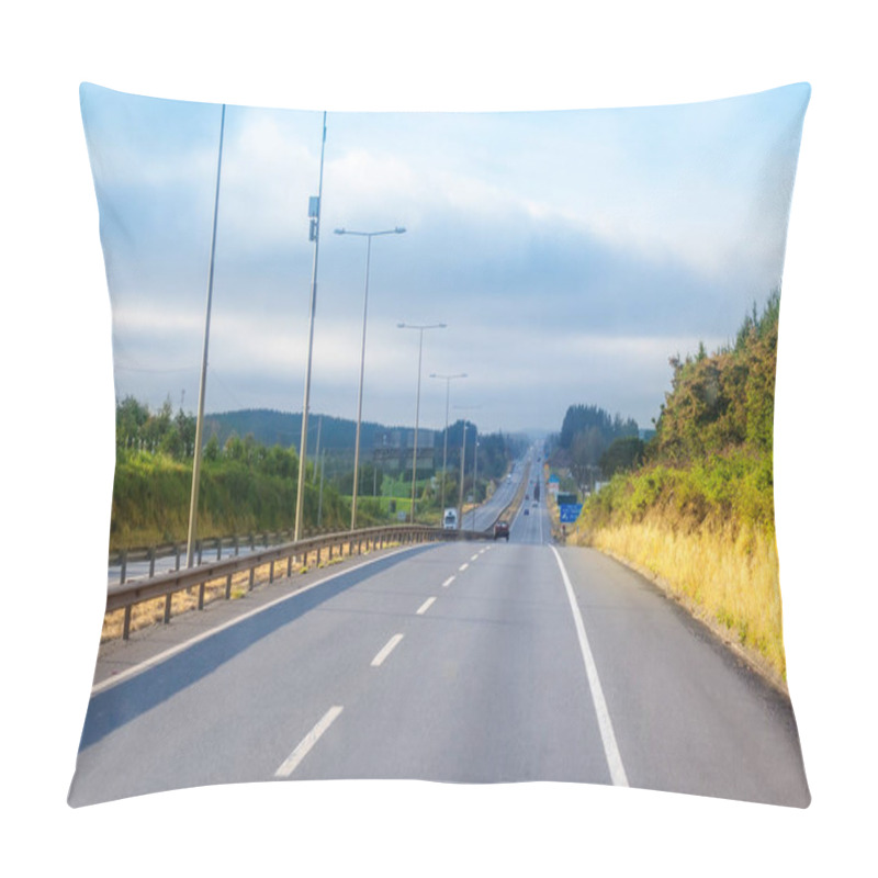 Personality  Intercity Highway With Trees On The Sides Pillow Covers