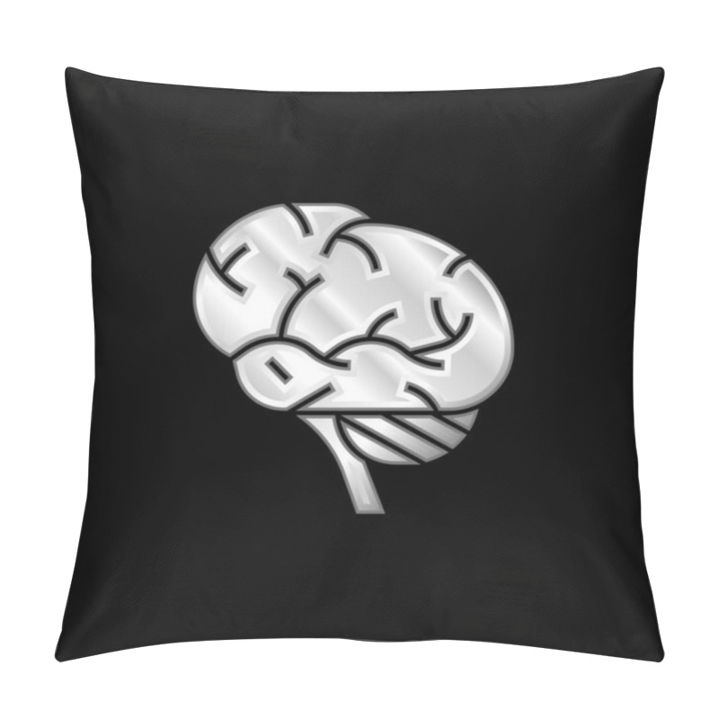 Personality  Brains Silver Plated Metallic Icon Pillow Covers