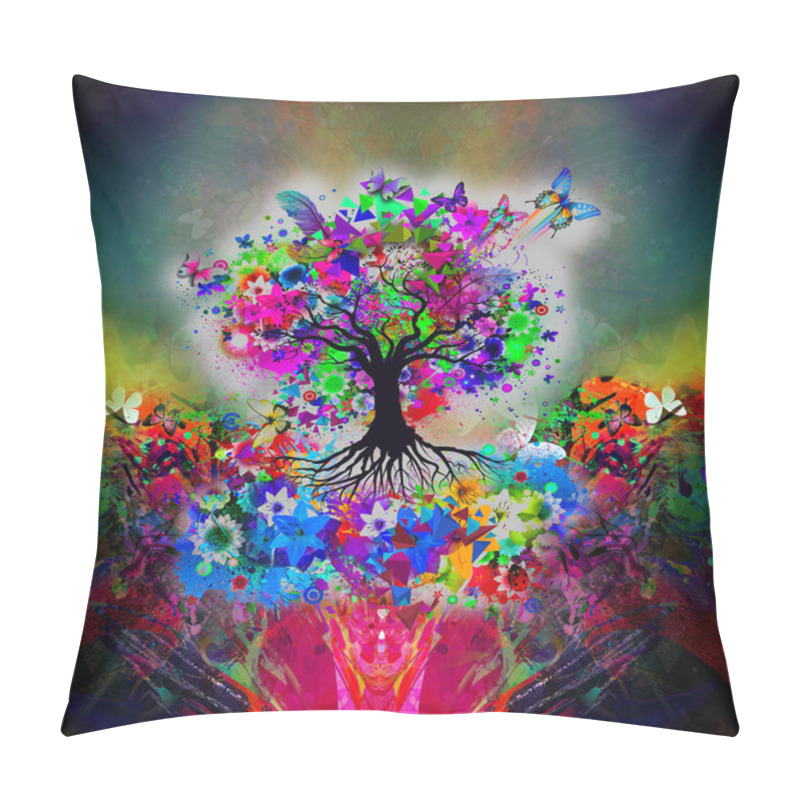 Personality  Floral Background With Butterflies Pillow Covers