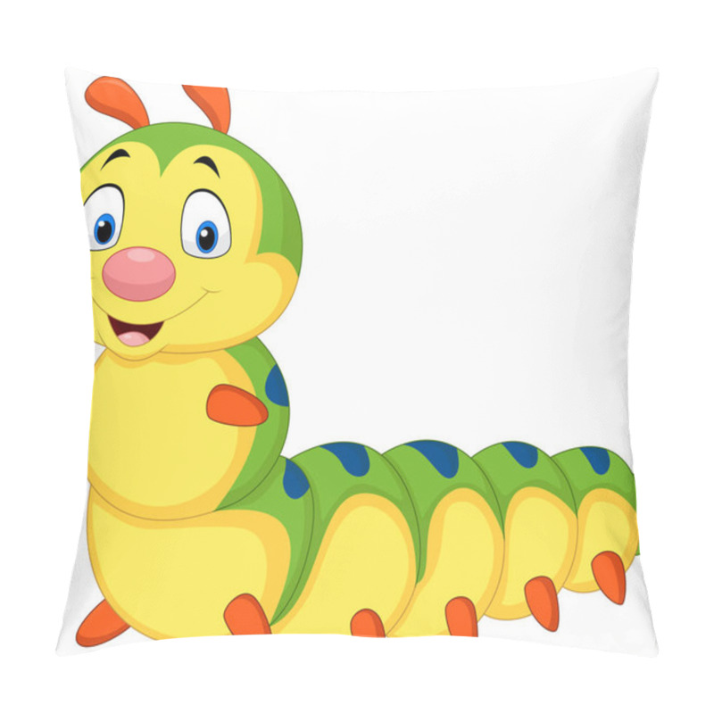 Personality  Cartoon Caterpillar Isolated On White Background Pillow Covers