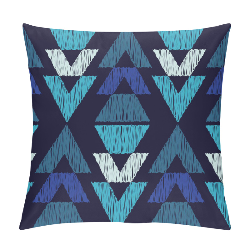 Personality  Aztec Elements. Striped Triangles. Ethnic Boho Ornament. Seamless Background. Tribal Motif. Vector Illustration For Web Design Or Print. Pillow Covers