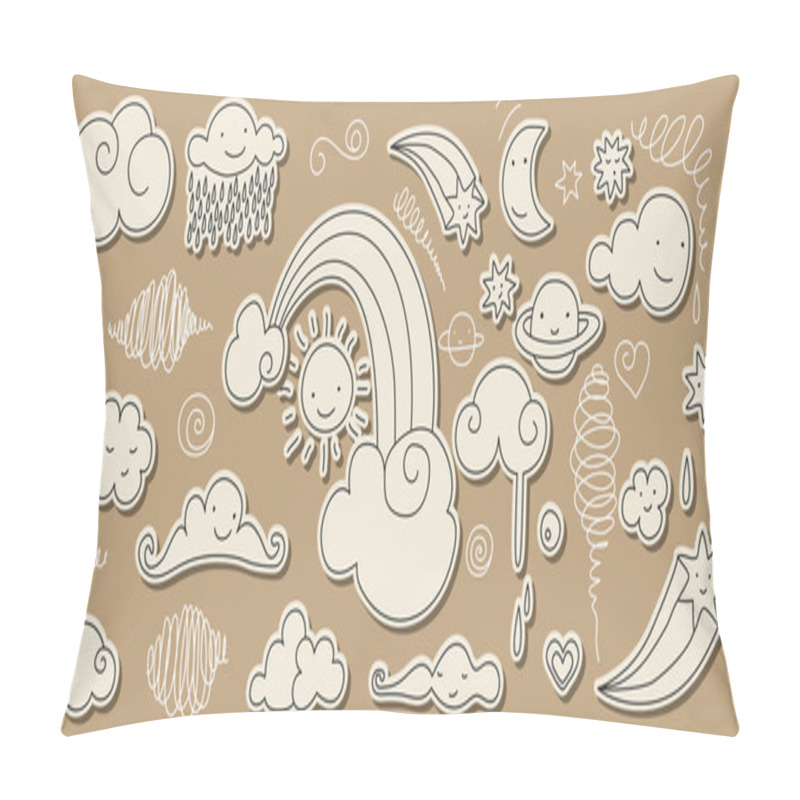 Personality  Cute Sky Doodle Pillow Covers