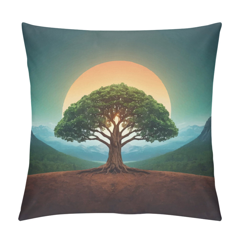 Personality  Abstract Tree Illustration Art Design For Social Media Template Backgrounds. Pillow Covers