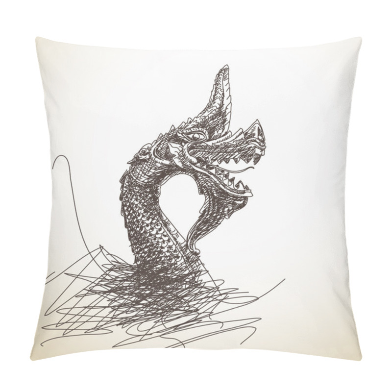 Personality  Hand Drawn Dragon Statue Pillow Covers