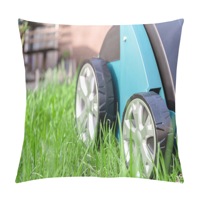 Personality  Scarifier On Green Grass. Work In The Garden. Pillow Covers