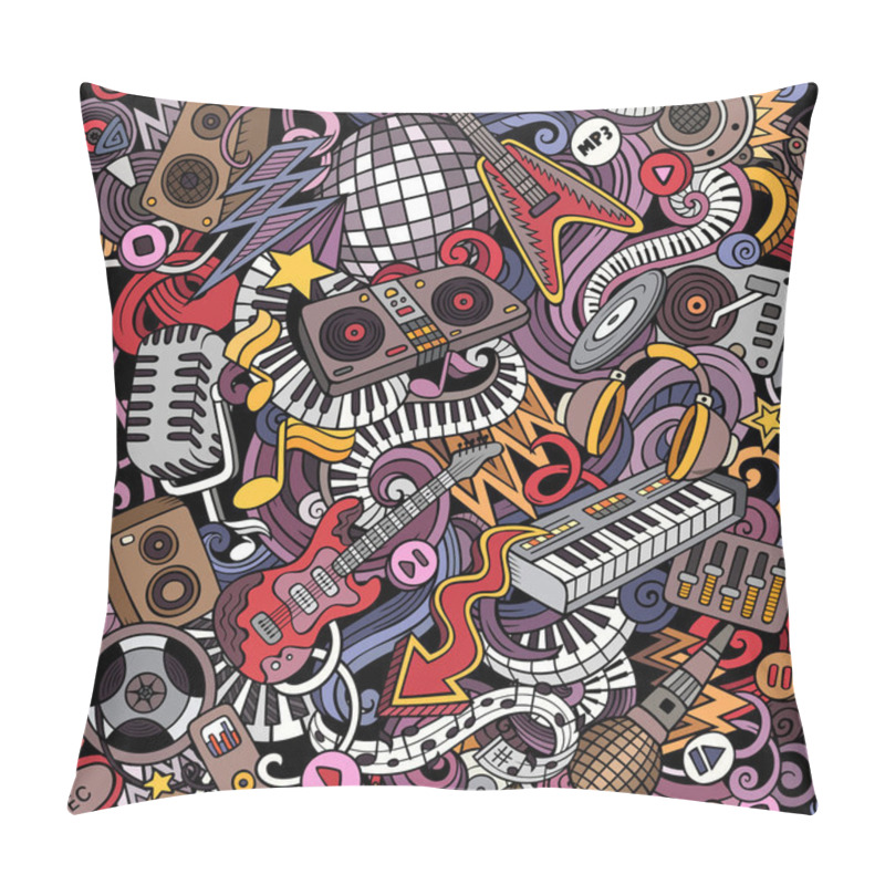 Personality  Cartoon Cute Doodles Disco Music Seamless Pattern Pillow Covers